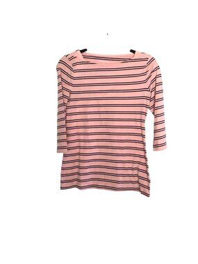 MERONA- WOMENS STRIPE PINK/NAVY COTTON 3/4 SLEEVE SJIRT SIZE SMALL